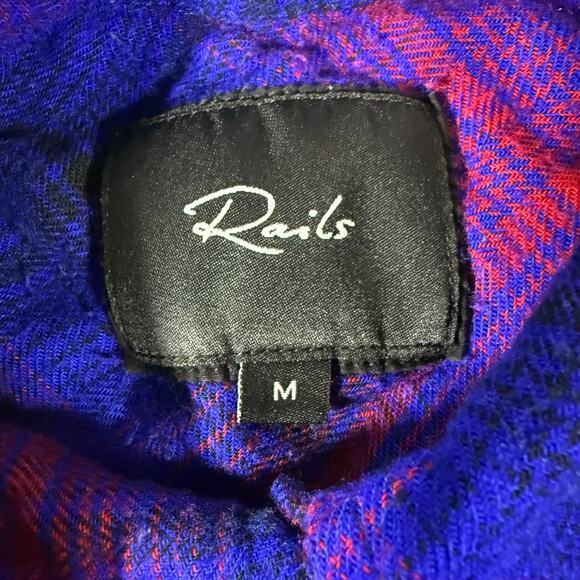 Rails Hunter Azule Scarlet Plaid Flannel Shirt Women’s Medium Button Down - Picture 8 of 8